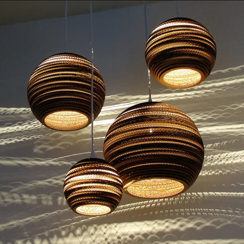 lustre en papier carton (différentes formes) - zen