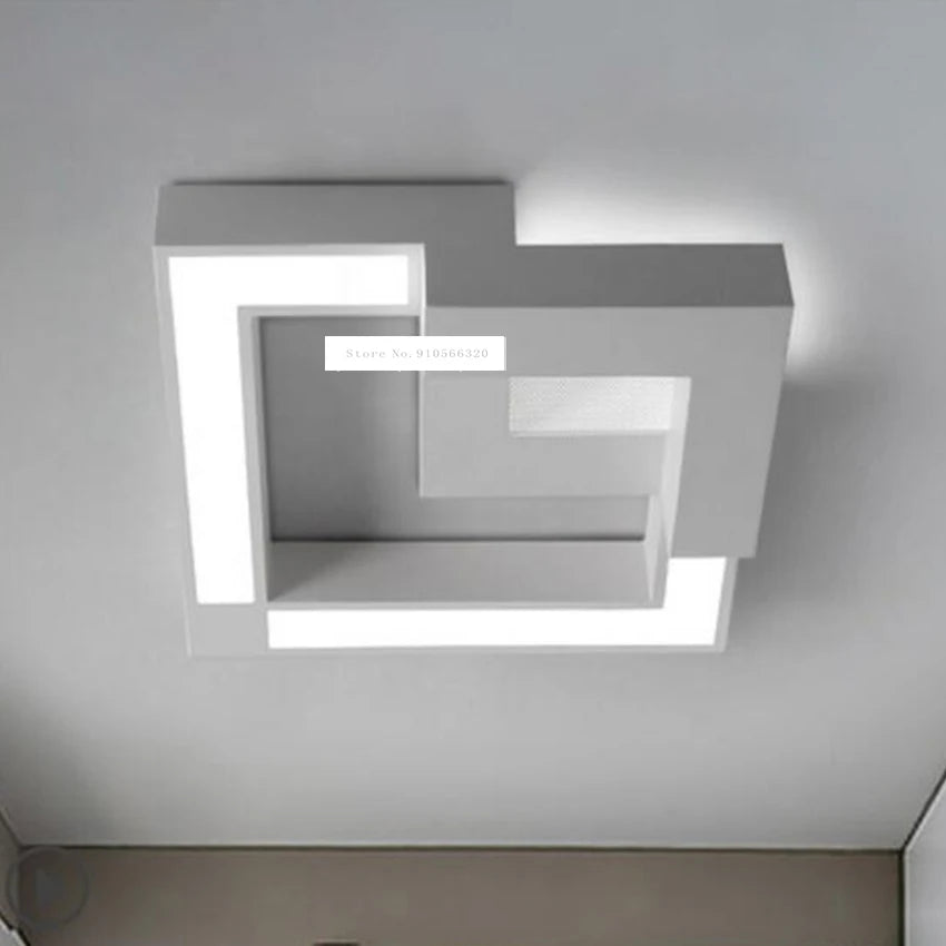 Plafonnier design led géométrique noir ou blanc (plusieurs tailles) - Modulx