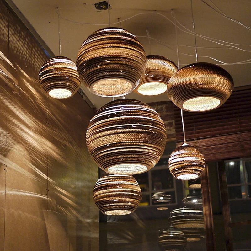 lustre en papier carton (différentes formes) - zen