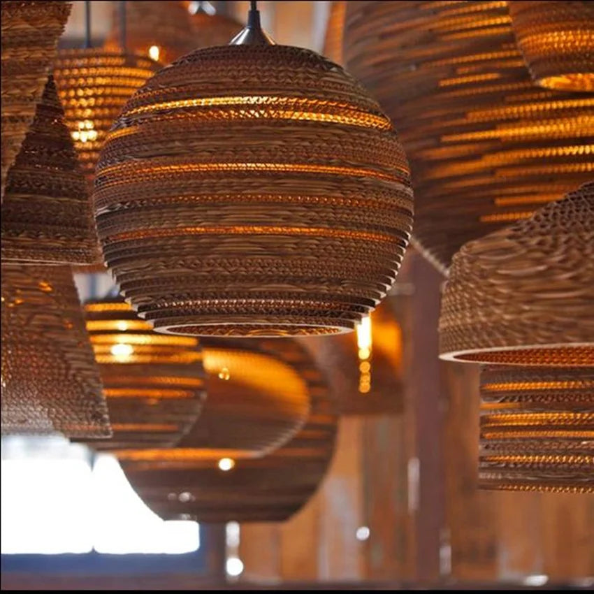 lustre en papier carton (différentes formes) - zen
