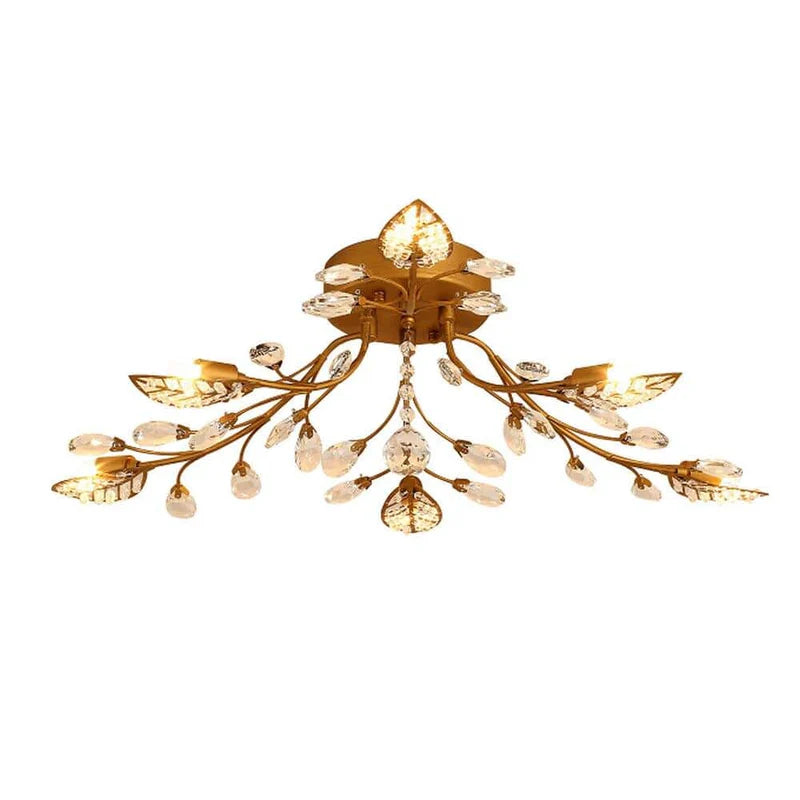 Plafonnier led en cristal en forme de fleurs et feuilles - Taro
