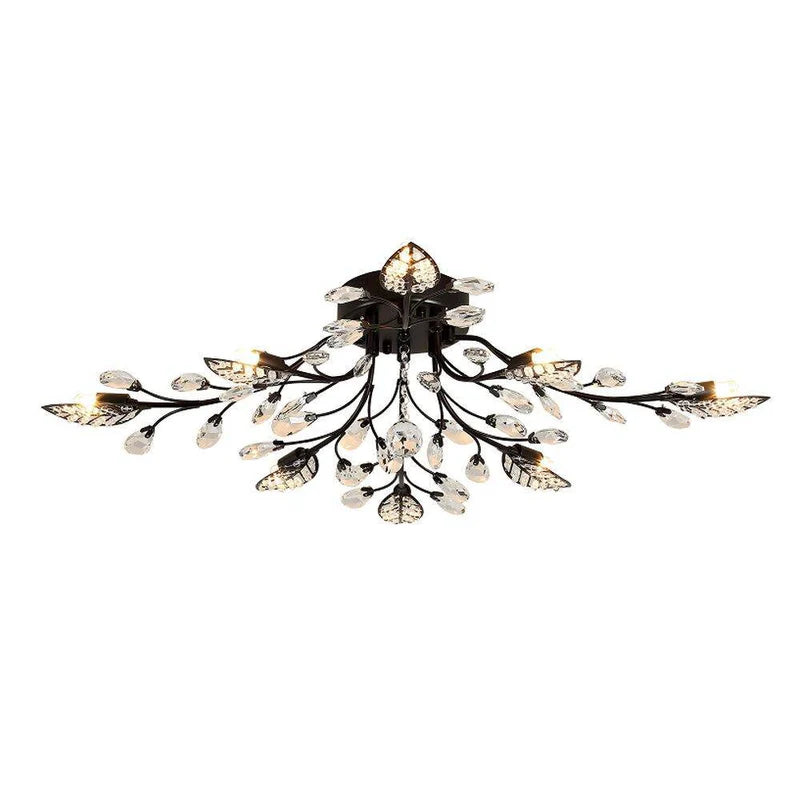Plafonnier led en cristal en forme de fleurs et feuilles - Taro