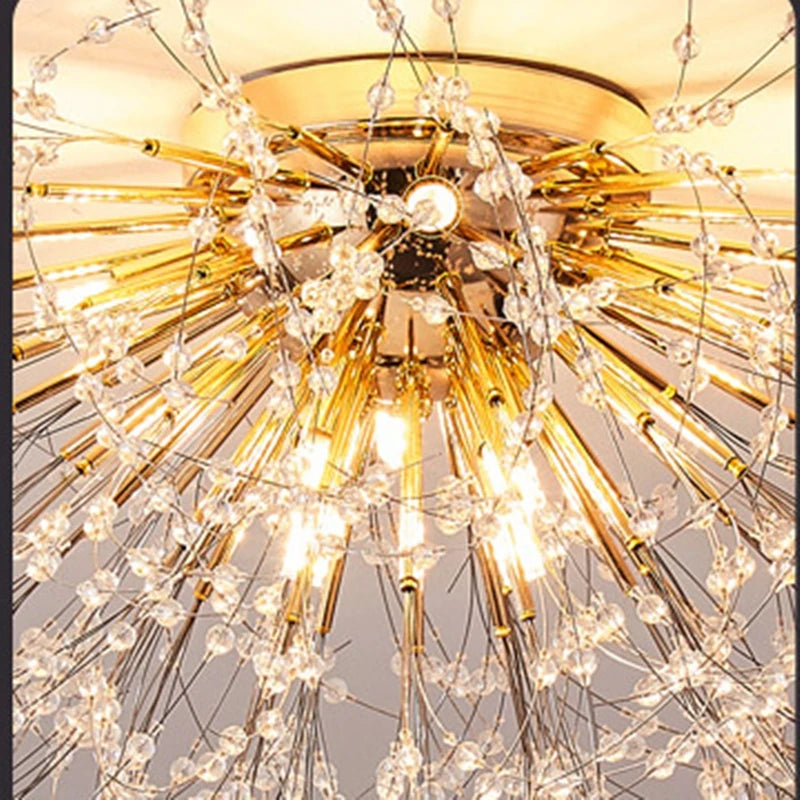 Plafonnier nordique en cristal design moderne créatif rond - Beamix