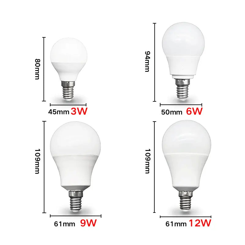 Ampoule e27 et e14 à led en forme de globe