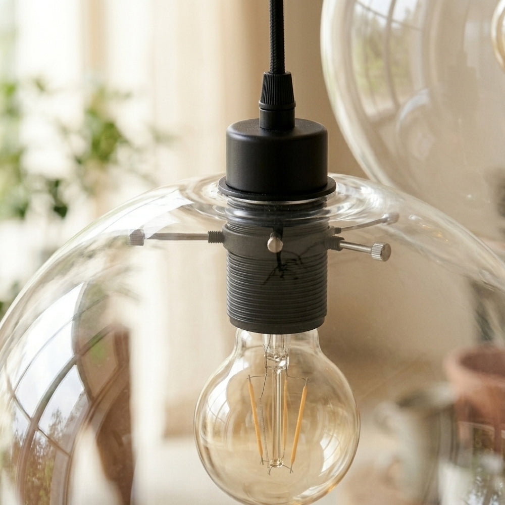 Suspension design boule en verre à led - Solia