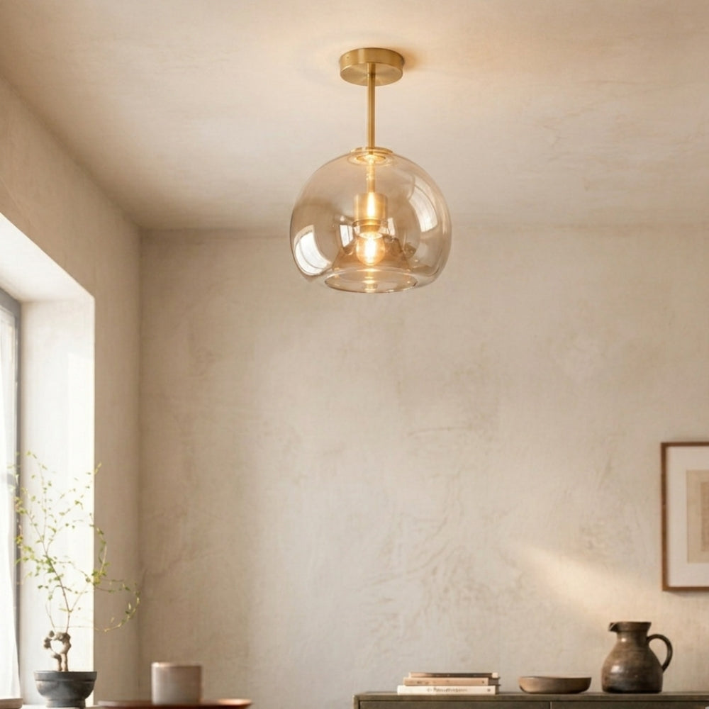 Plafonnier led en verre au design moderne - Flood