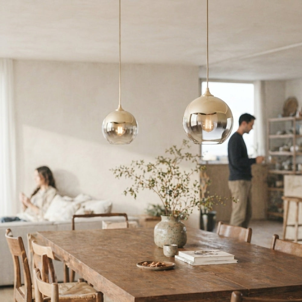 Suspension design led en boule de verre - Protect