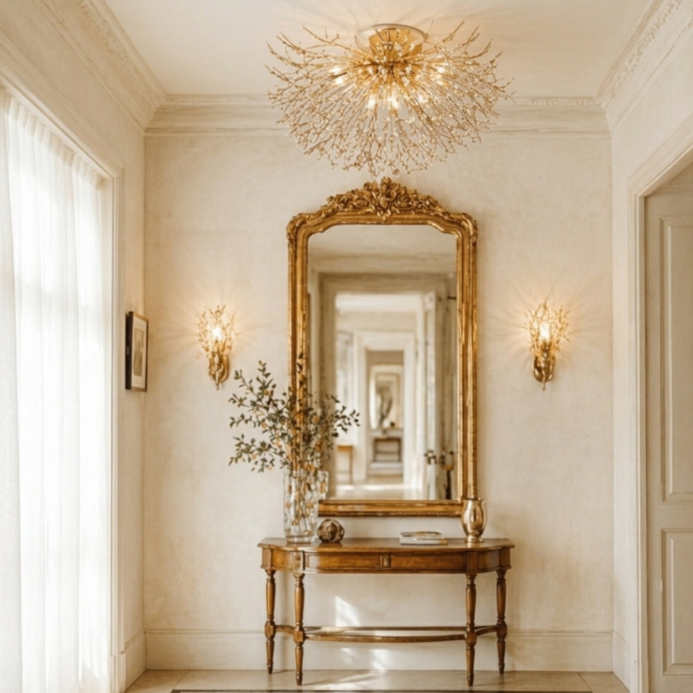 Plafonnier nordique en cristal design moderne créatif rond - Beamix