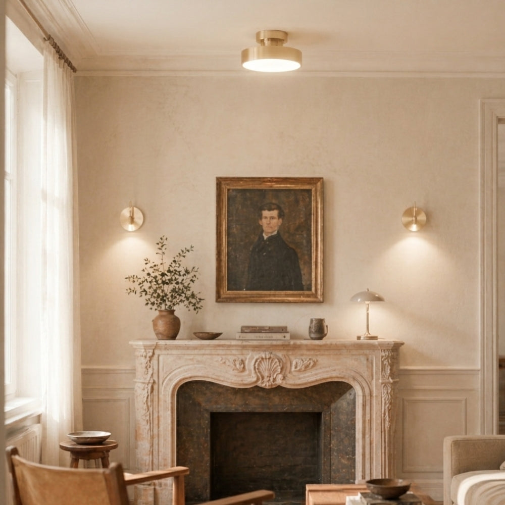 Plafonnier led minimaliste or noir - Archi