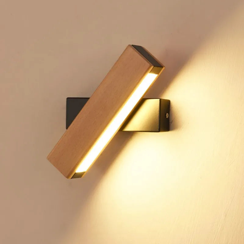 Applique murale rotative nordique en bois massif led réglable - Luxline