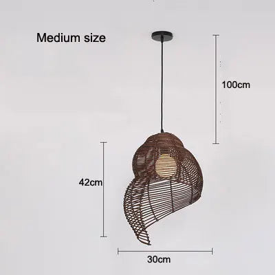 Suspension coquillage spirale en bois - Riso