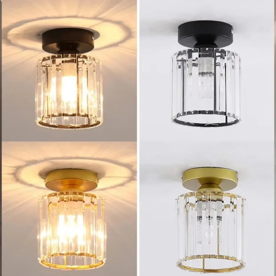 Plafonnier rond ou carré en cristal de verre - Ceilux