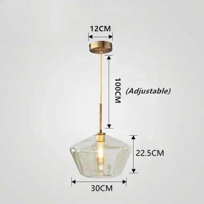 Suspension design à led en métal et verre - Plano