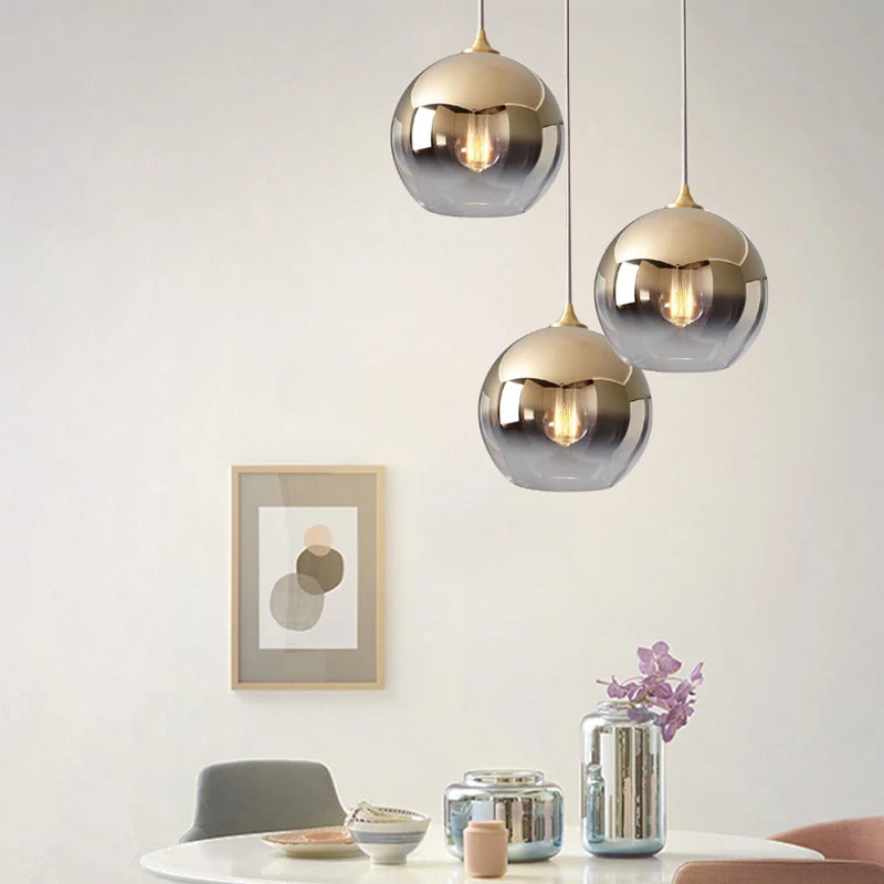 Suspension design led en boule de verre loft - Protect