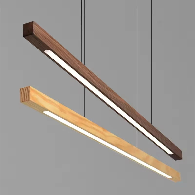 Suspension design moderne led en bois allongé - Vector