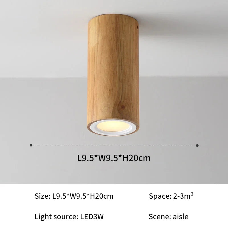 Plafonnier spot à led cube en bois - Orient