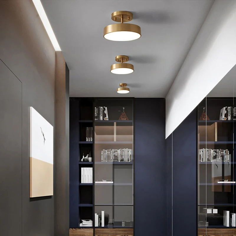 Plafonnier led minimaliste or noir chambre salon - Archi