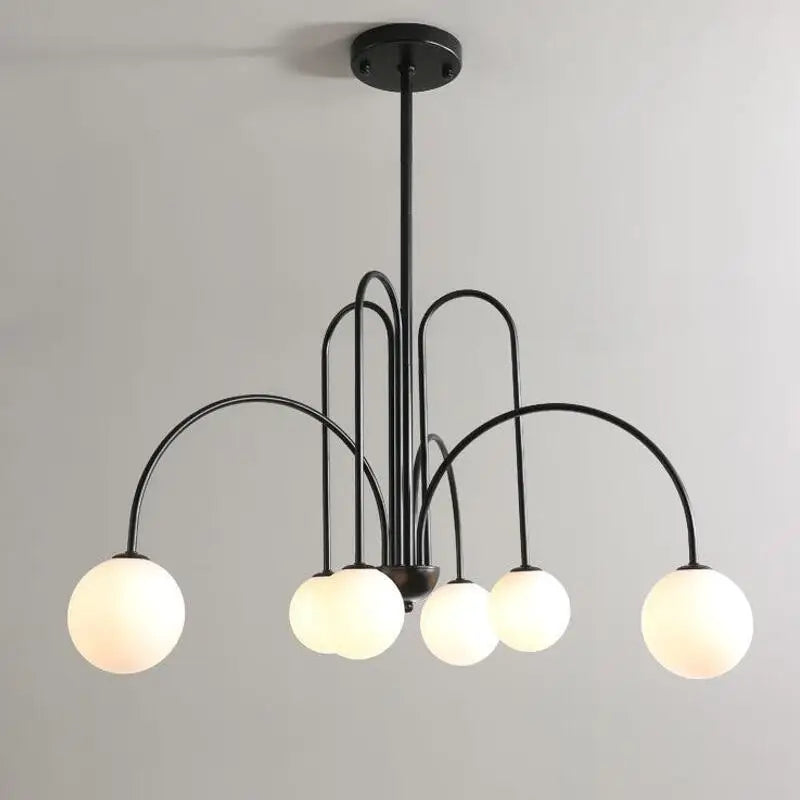 Lustre design led à branches dorées avec boules en verre - Quo