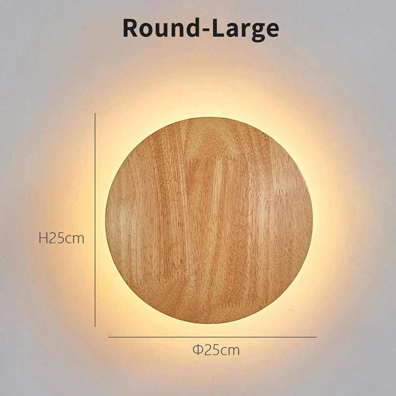 Applique murale scandinave led de forme ovale en bois - Layer