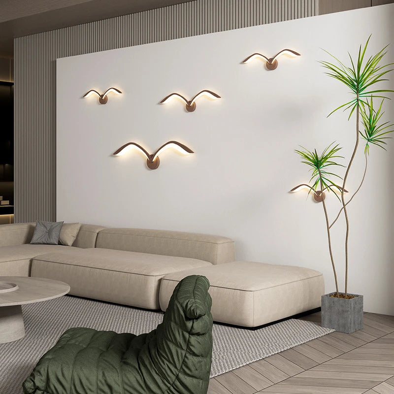 Applique murale led modernes en forme de mouette en acrylique - Rayza