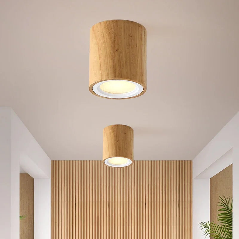 Plafonnier spot à led cube en bois - Orient