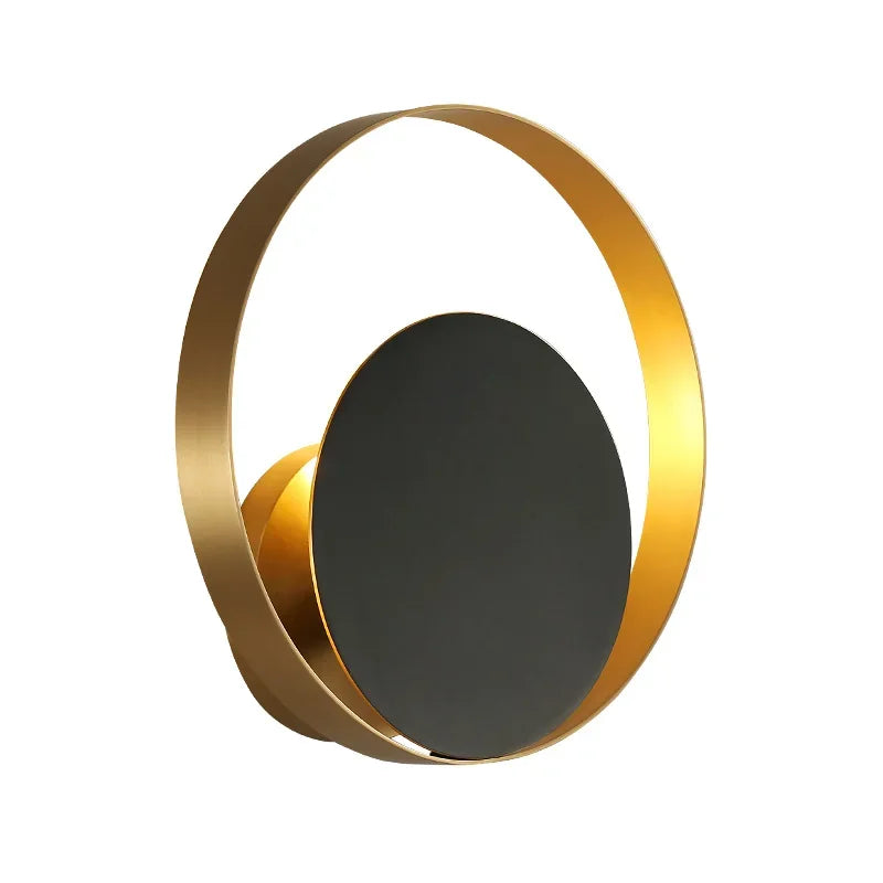 Applique design led rond et cercles raffinés doré et noir - Nexa