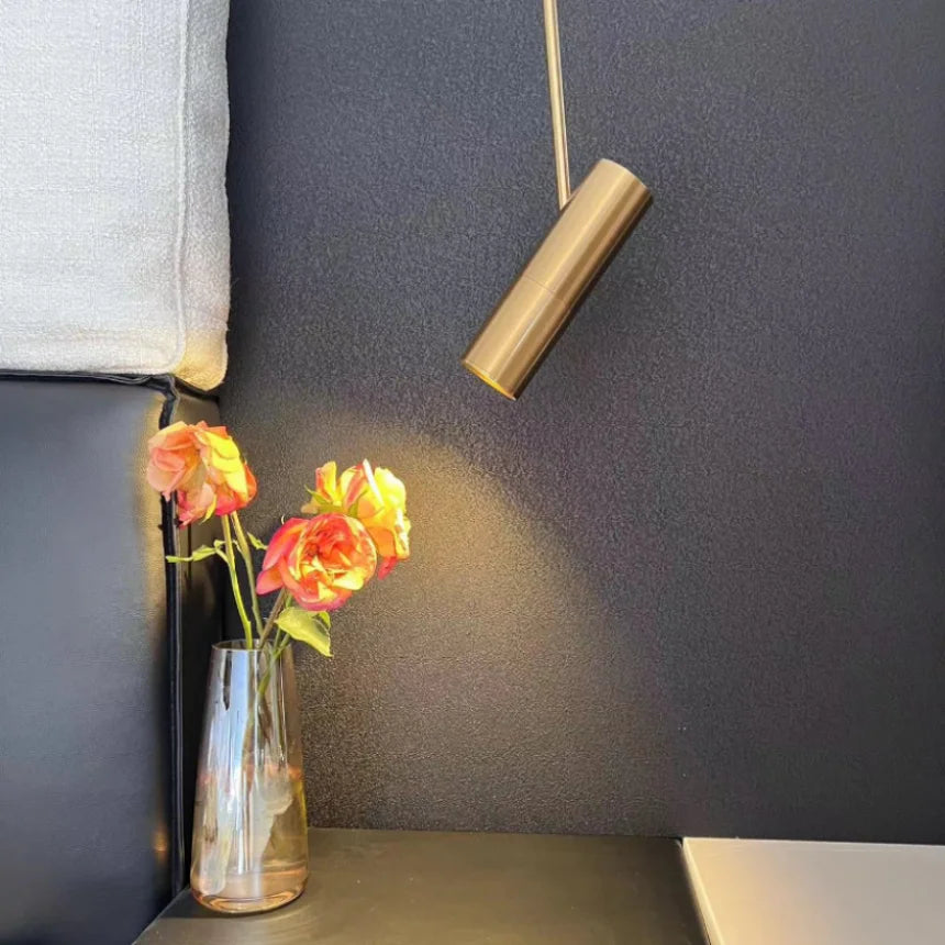 Suspension design spot orientable et tige dorée - Nova