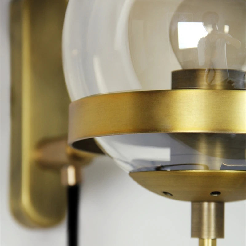 Applique murale led métal et boule en verre - Plano