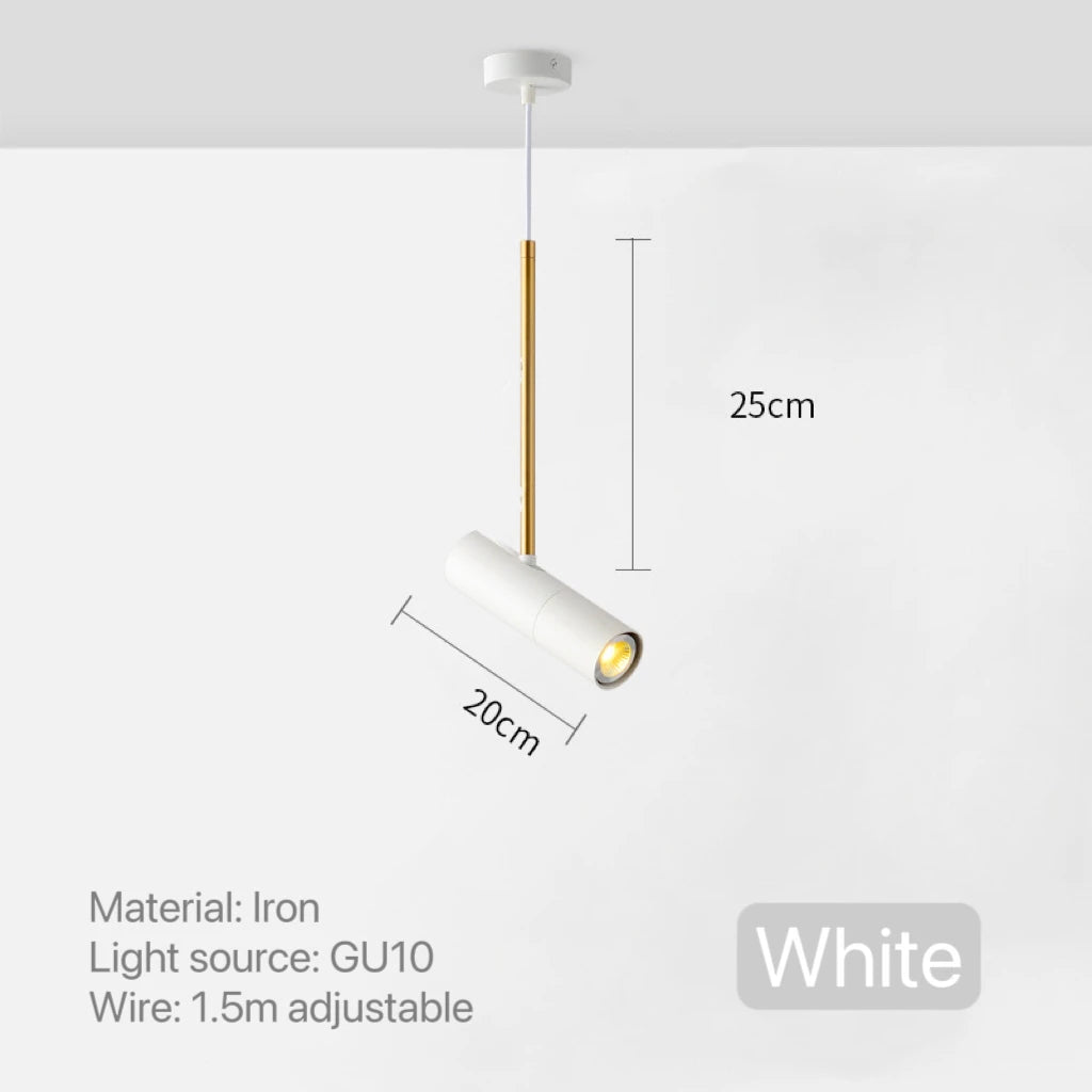 Suspension design spot orientable et tige dorée - Nova