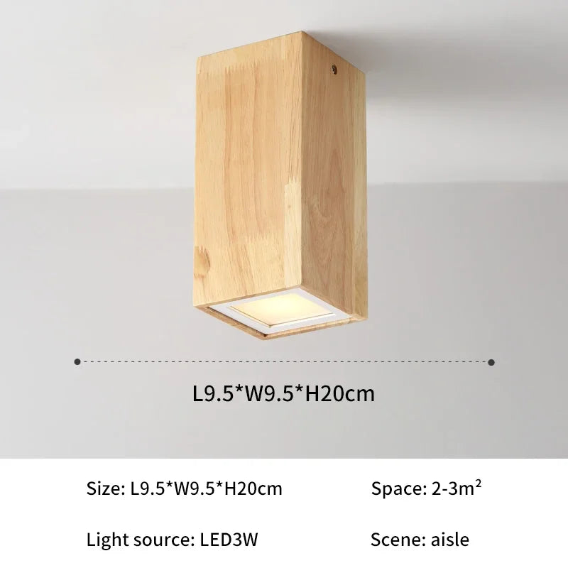 Plafonnier spot à led cube en bois - Orient
