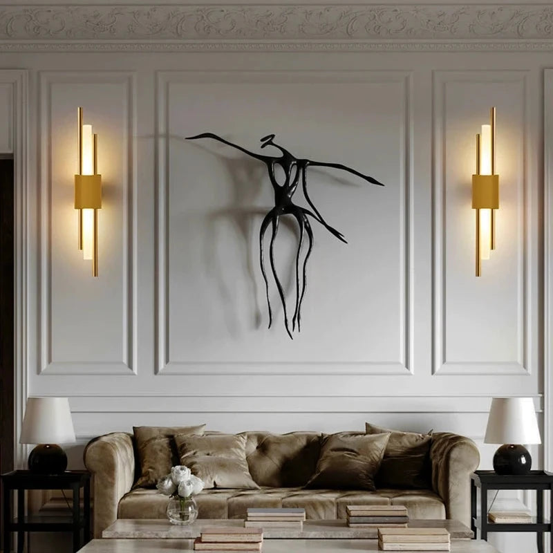 Applique murale design led avec barre en métal doré - Wallux