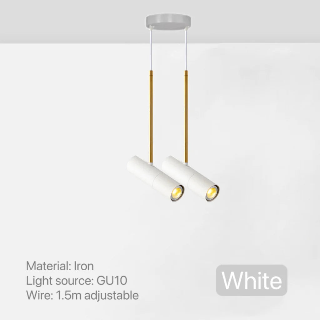 Suspension design spot orientable et tige dorée - Nova