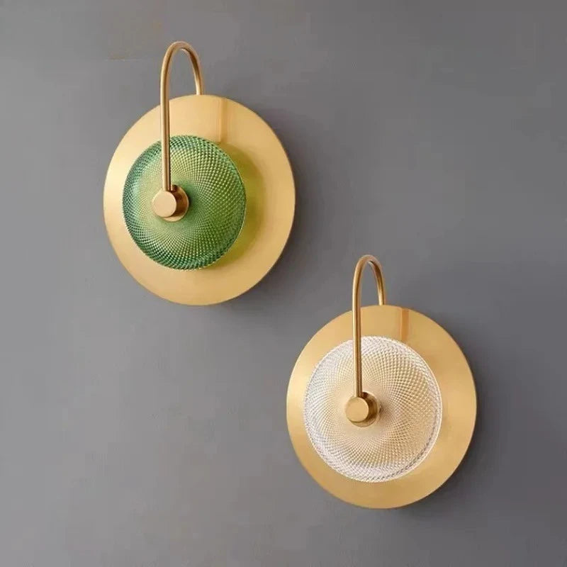 Applique murale design led ronde en métal doré - Logix