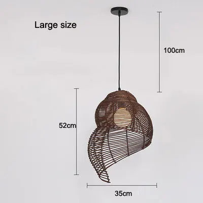 Suspension coquillage spirale en bois - Riso