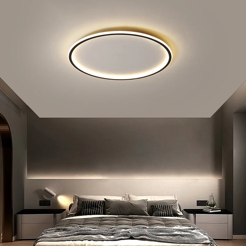 Plafonnier moderne led en forme d'anneau métallique - Luxpro
