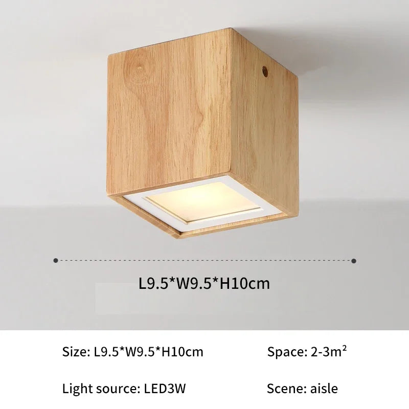 Plafonnier spot à led cube en bois - Orient