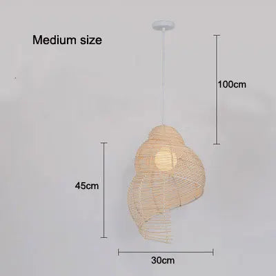 Suspension coquillage spirale en bois - Riso