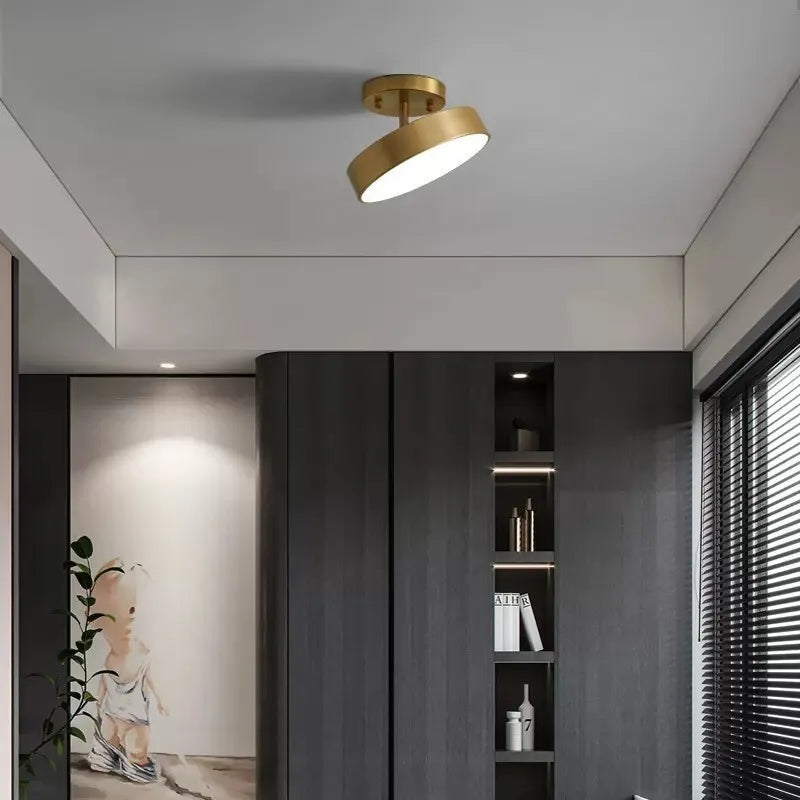 Plafonnier led minimaliste or noir chambre salon - Archi
