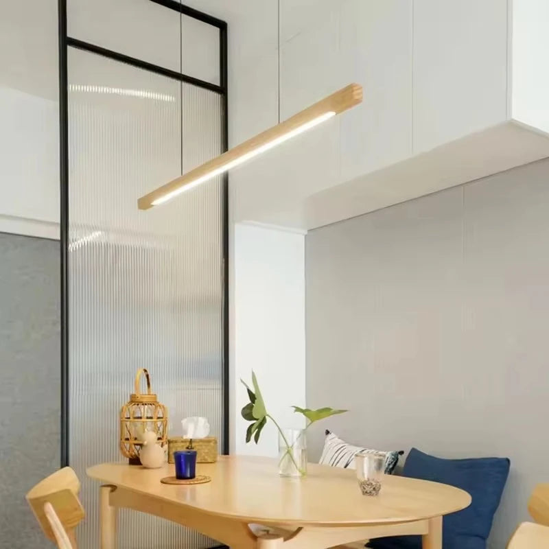 Suspension design moderne led en bois allongé - Vector