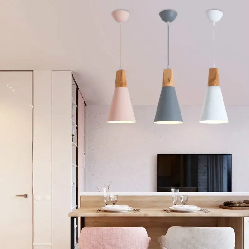 Suspension design à led en verre coloré - Solis