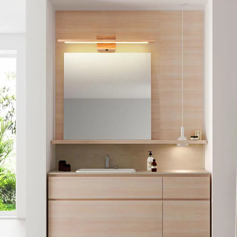 Applique murale nordique en bois massif pour miroir de salle de bains - Aqua