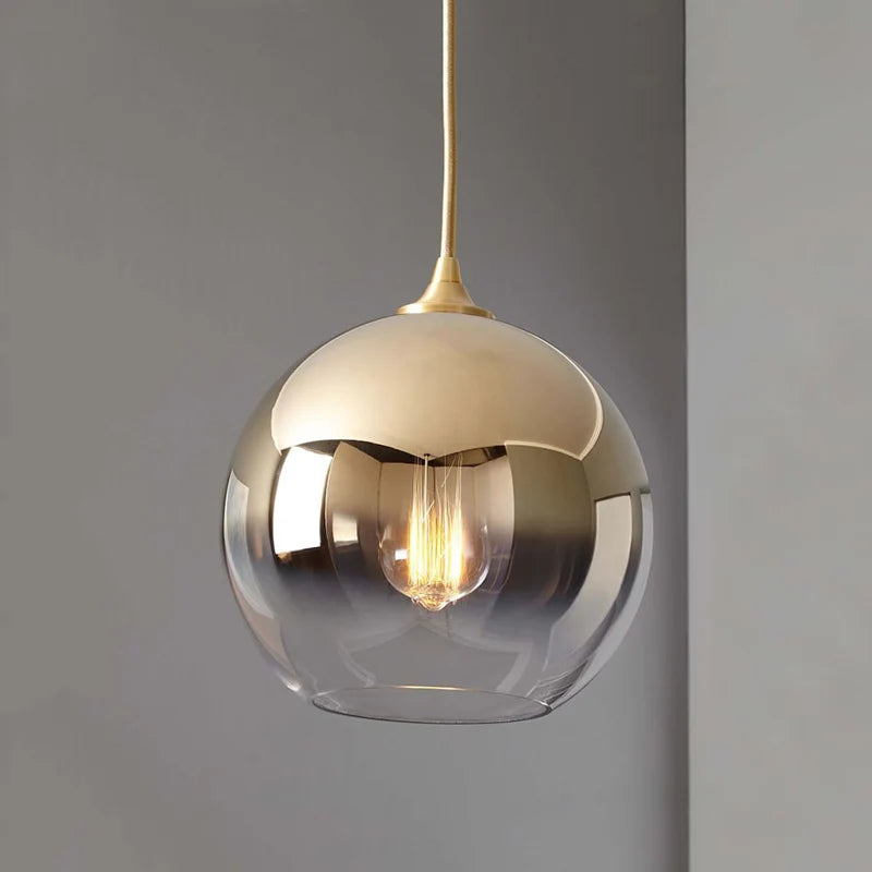 Suspension design led en boule de verre loft - Protect