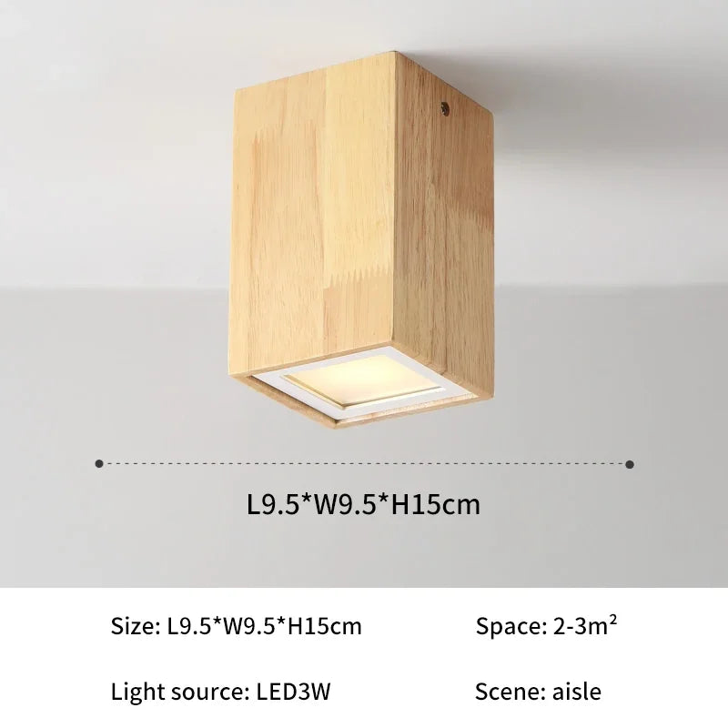 Plafonnier spot à led cube en bois - Orient