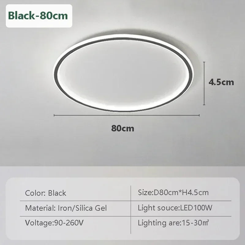 Plafonnier moderne led en forme d'anneau métallique - Luxpro