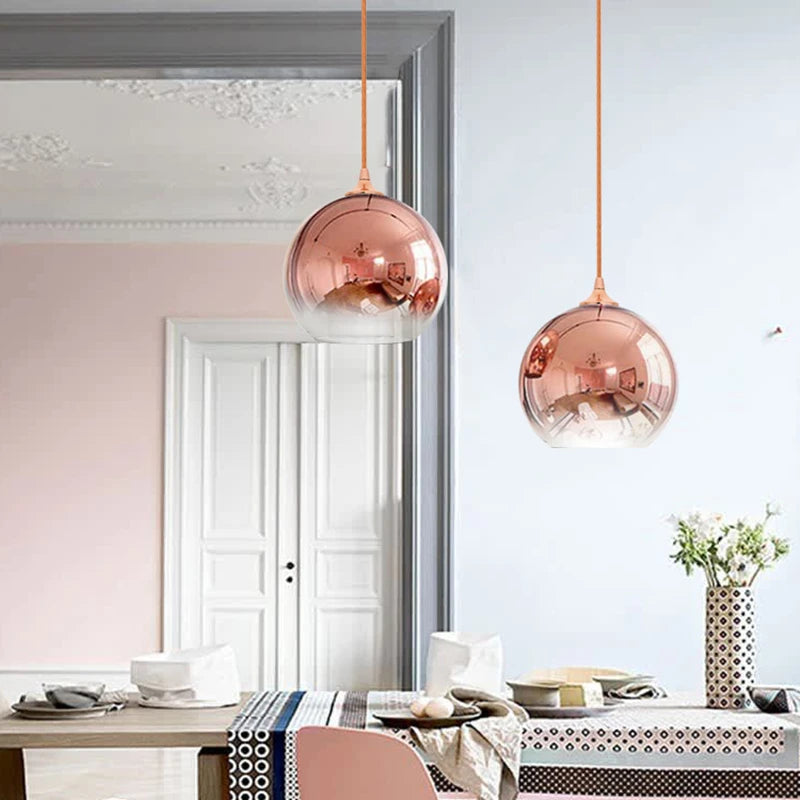 Suspension design led en boule de verre loft - Protect