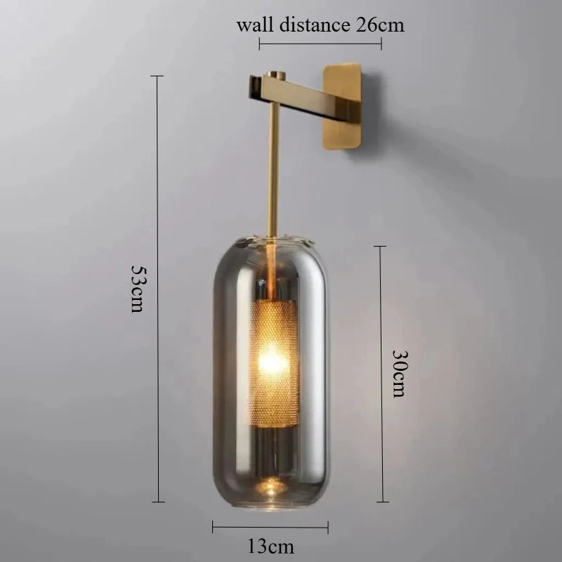 Applique industrielle en métal et verre vintage - Reflect