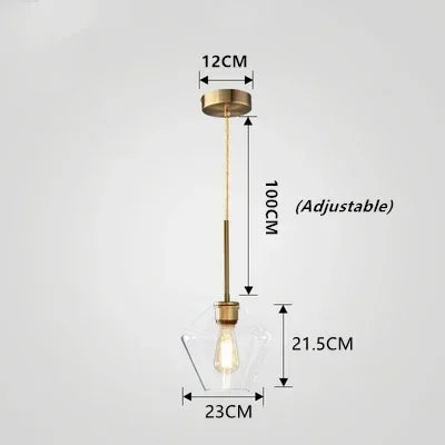 Suspension design à led en métal et verre - Plano
