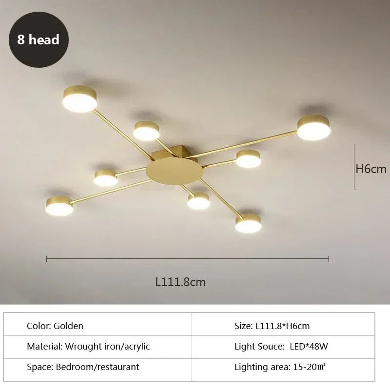 Plafonnier led design en métal avec plusieurs lampes rondes - Spotix
