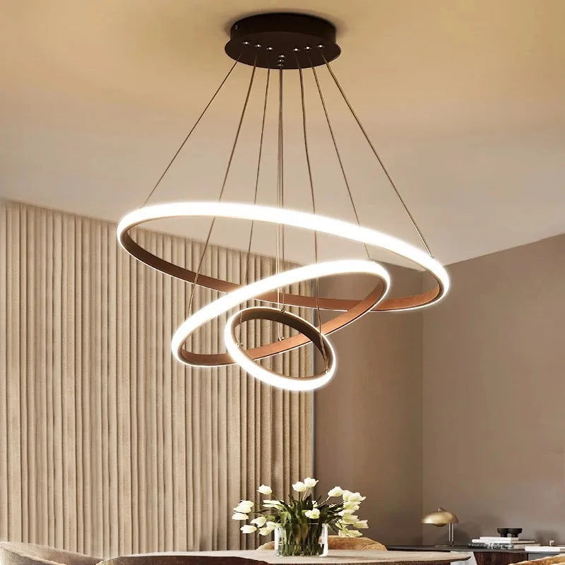 Lustre design anneaux suspendus à led deco - Optix