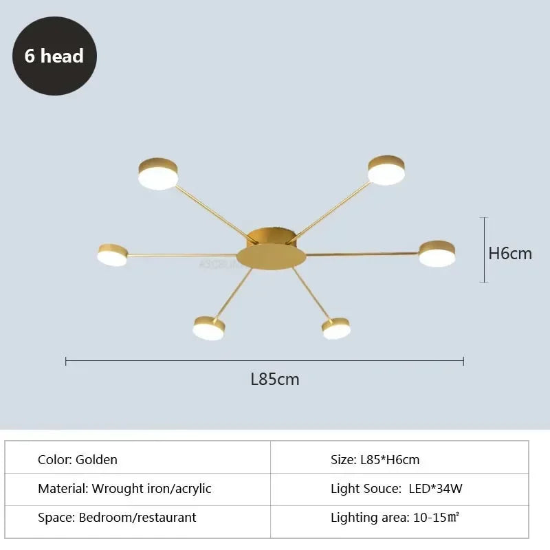 Plafonnier led design en métal avec plusieurs lampes rondes - Spotix